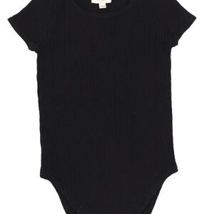 Lil Legs Basic Knit Short Sleeve Onesie Black 24M